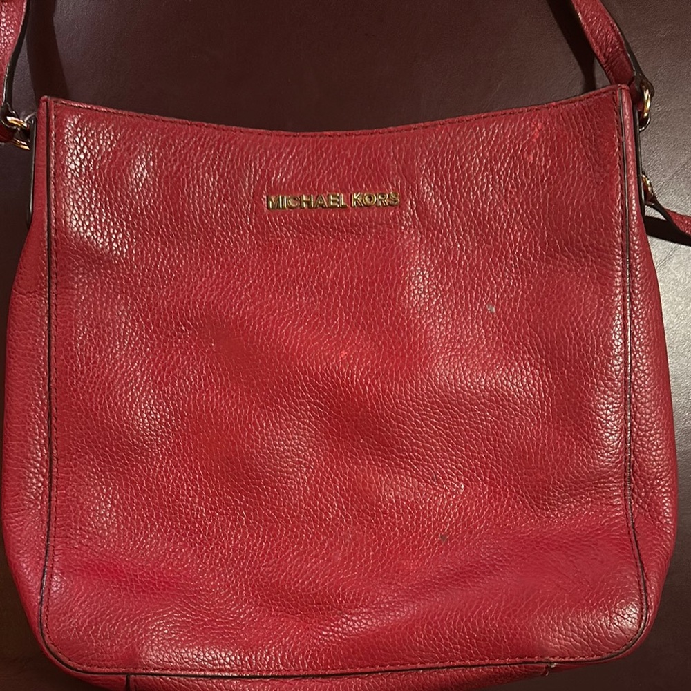 Michael Kors Red Leather Shoulder Bag